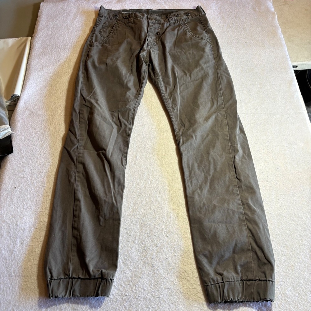 883 Police Mens Pants Jogger Trousers Gray‎ Button Fly Elastic Cuff 33x31
